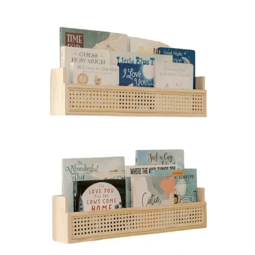 Rattan Wall Bookshelf | Nursery Shelf | Oak and Ayla – Oak & Ayla