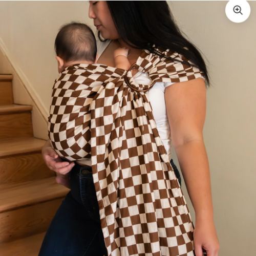 Breve Ring Sling | Brown & Cream Checker Baby Sling