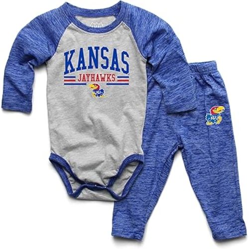 Wes and Willy Baby College Sports Fan Long Sleeve One Piece and Pant Set