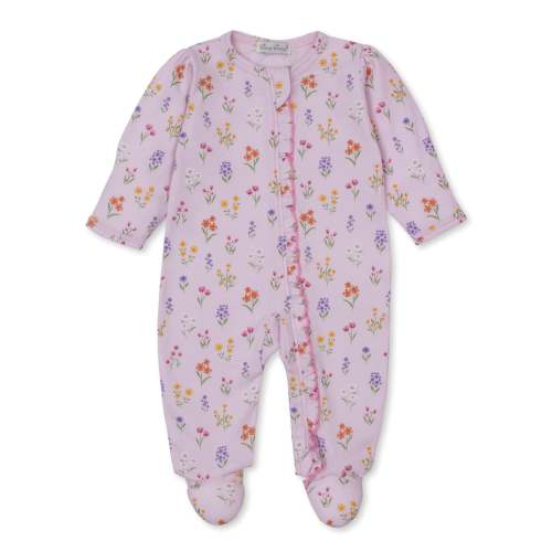 Summer Wildflowers Pink Zip Footie