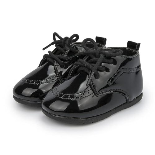 Meckior Infant Baby Boys Girls Classic PU Leather Wedding Loafers Brogue Toddler Oxford Dress Shoes First Steps Walking Flat Lazy Crib Shoe