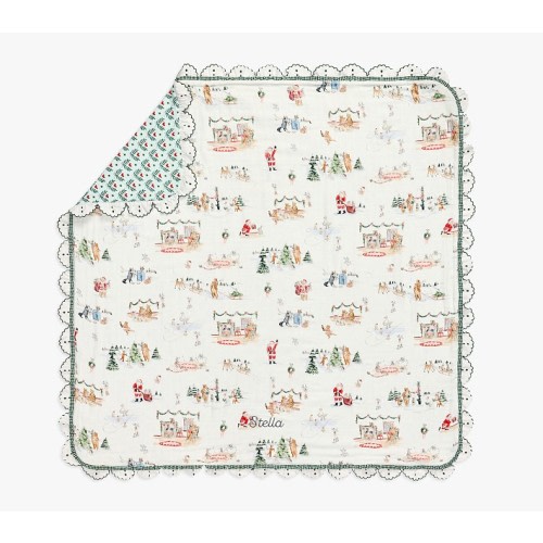 Riley Sheehey Holiday Oversized Organic Muslin Baby Blanket
