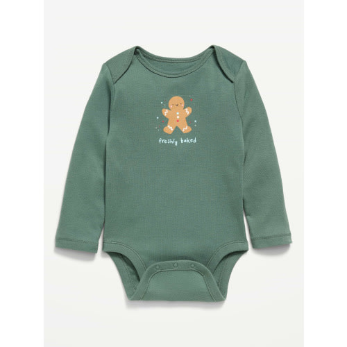 SoftMode Printed Long-Sleeve Ribbed Bodysuit for Baby