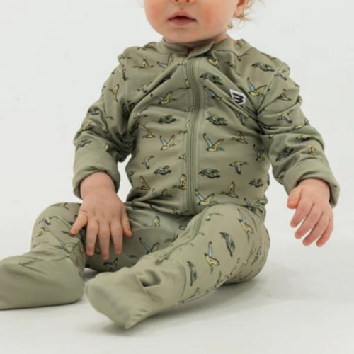 Baby Zip Up - Flying Ducks Green – BURLEBO