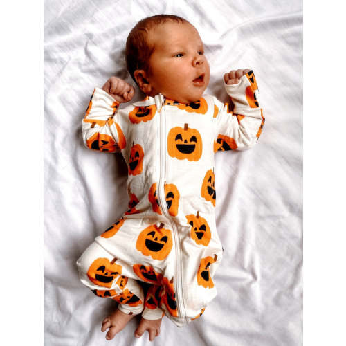 2-Way Convertible Zip Romper, Jack-O-Lantern