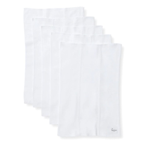Bee Essentials Solid Organic Burp Cloths 5 Pack - Cloud