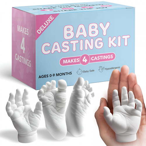 CCOCC Baby Footprint and Hand Casting Kit (4 Pack) First Time New Mom Gifts - Newborn Foot Handprint Baby Keepsake - Mom to Be Gift