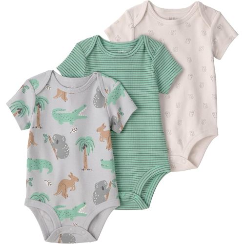 little planet by carter's Unisex Baby 3-pack Short Sleeve Bodysuits Made With Organic Cotton
