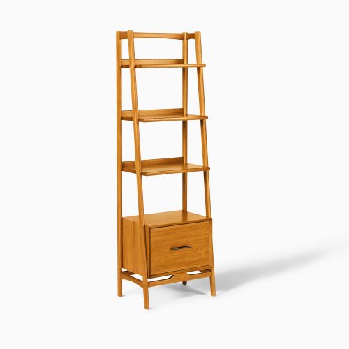 Mid-Century Bookshelf w/ Drawer (22")