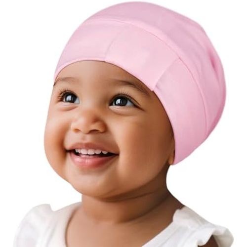 Fittia Baby Bonnet for 0-6 Months, Silky Satin Bonnet for Sleeping, Smooth for No Frizzy Hair, Adjustable for Non-Slip