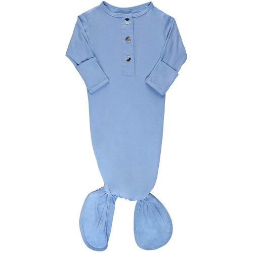 ELIVIA & CO. Knotted Gown Newborn Baby Gowns Baby Boy Clothes or Girl - Baby Items Newborn Onesies Baby Sleeper - Baby Blue