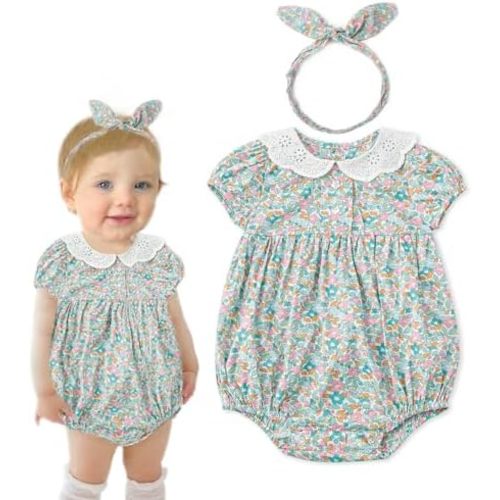 Simplee kids Baby Infant Girls Cotton Short Sleeve Summer Ruffle Romper 3-24 Months