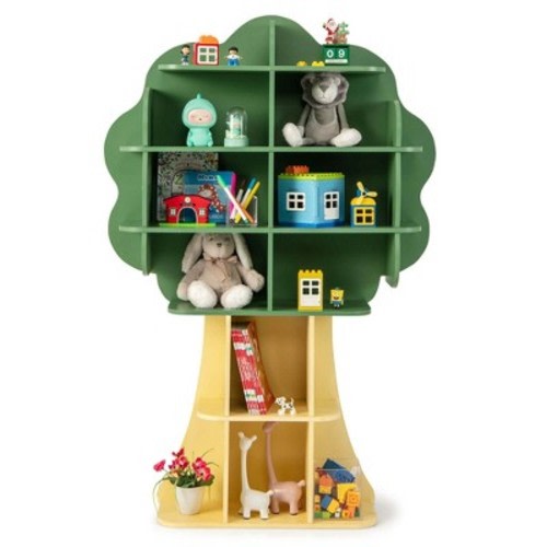 Costway Tree Bookcase Kids 6-Tier Toy Storage Organizer with Open Storage Shelves