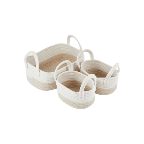 3 Pack Nestled Storage Baskets - Beige