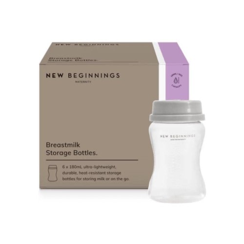 New Beginnings Breast Milk Storage Bottle 180ml 6pcs