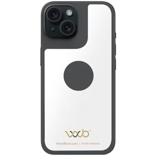 WAVEBLOCK EMF Blocker for Cell Phone - Made for iPhone 15 PRO - The Only Patented, Real Scientifically Backed, Lab-Tested 5G-Shield Sticker to Protect You & Your Loved Ones - USA Made White