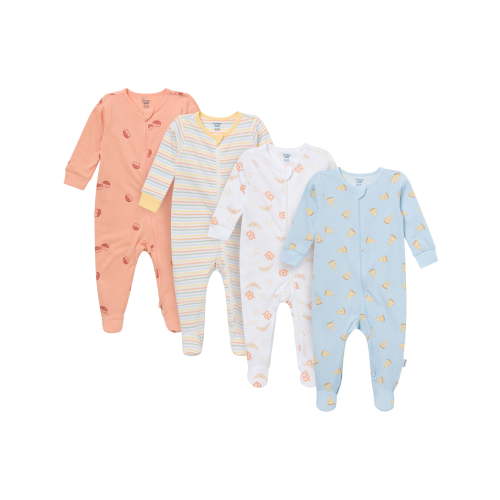 Gerber Baby Neutral Sleep N Play Footed Pajamas, 4-Pack, Sizes, Newborn - 6/9 Months
