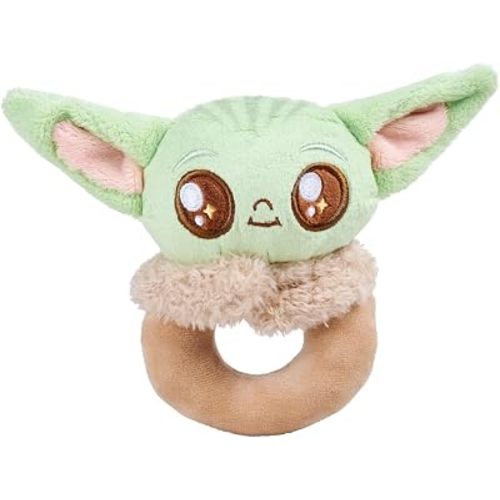 Simba Star Wars Grogu Plush Rattle 100% Recycled GRS - Soft Plush Cuddly Toy, Gift Idea for Kids and Fans from 0 Months