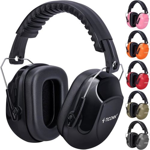 TICONN Noise Cancelling Ear Muffs for Adults, SNR 33dB Hearing Protection, Adjustable Safety Earmuffs for Construction
