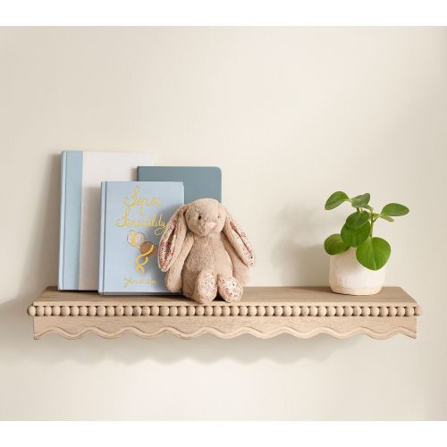 Marlowe Scallop Wood Beaded Shelf | 25 inch