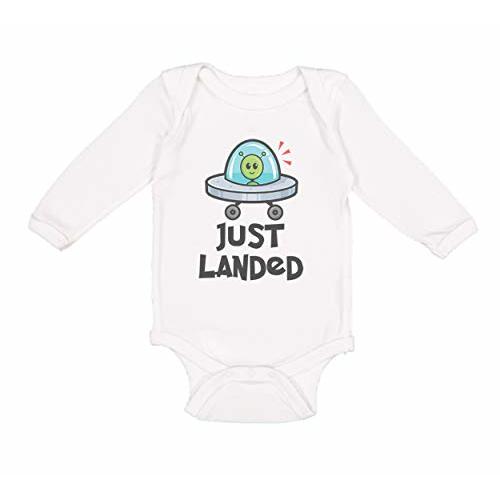 Baby Long Sleeve Bodysuit Novelty Just Landed Funny Humor Boy & Girl Clothes Cotton Baby Clothes White Newborn