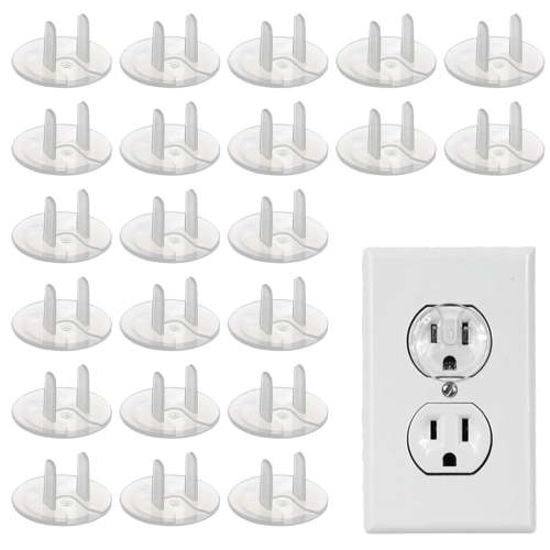 GJX 50 Pack Outlet Covers Baby Proofing Clear Outlet Covers Baby Safety Outlet Plug Covers Safe & Secure Electric Plug Protectors Sturdy Childproof Socket Covers for Home & Office