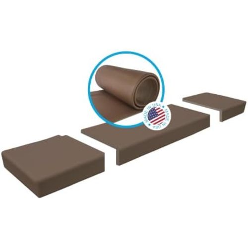 KidKusion Soft Seat Hearth Pad | Made in USA| Brown | 72" x 14" | Fireplace and Hearth Protection