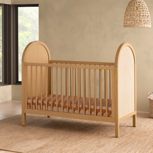 Bondi 3-in-1 Convertible Crib with Conversion Kit - Honey With Natural Cane