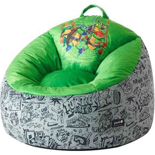 Teenage Mutant Ninja Turtles Plush Bean Bag Hillside by Pod Comfortable Bean Bag Chair for Kids,Durable Fabric, Ideal for Playrooms and Bedrooms