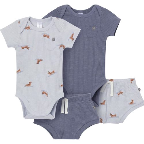 Modern Moments by Gerber Baby 4-pack Short-sleeve Bodysuits & Shortie Set