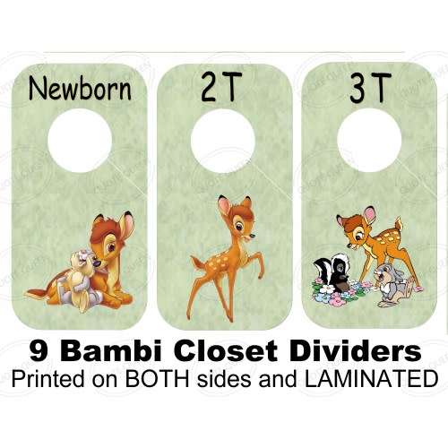Disney Bambi, Bambi Closet Dividers 6.75 x 3.5" Thumper, Closet Dividers, Baby Shower Gift, Baby Nursery, Organizer, Baby Nursery Organizer