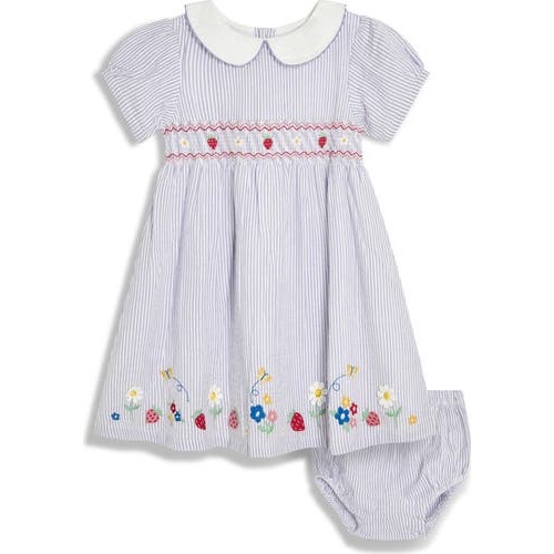 Strawberry Embroidered Smocked Dress with Bloomers, 6-12M