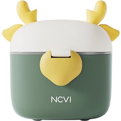 NCVI Baby Formula Dispenser On The Go, Formula Container To Go, Formula Holder for Travel, Outdoor Picnic with Baby Infant, Portable Container for Milk Powder, Snacks, Candy, Fruits (Green)