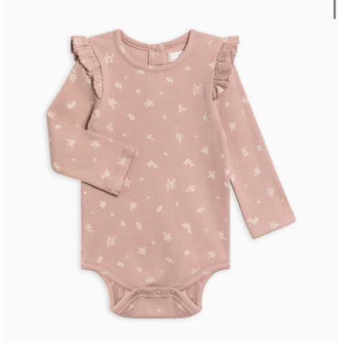 Leza Ribbed Ruffle Long Sleeve Bodysuit