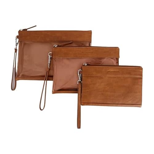 Citi Collective Organizer Pouches, set of 3-Stylish, Fashionable Diaper bag organizer pouches-Elegant Vegan Leather Pouches for the Busy Parent-zipper for Gadgets, Cosmetics, Travel accessary