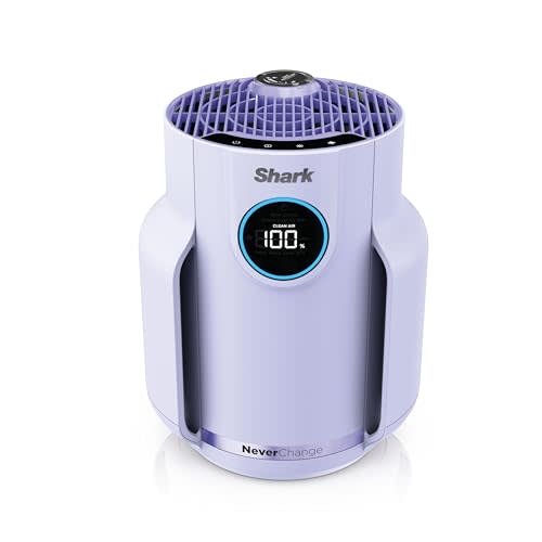 Shark NeverChange Air Purifier Compact Pro with Long-lasting HEPA Exceeding Filtration, Captures Pet Dander, Dust, Smoke, and Allergens, up to 250 sq. ft. for Bedroom, Home Office, Dorm, HP072PL