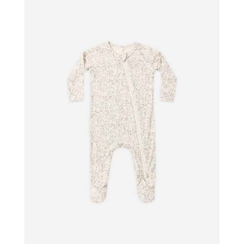 Bamboo Zip Footie Bloom – Quincy Mae