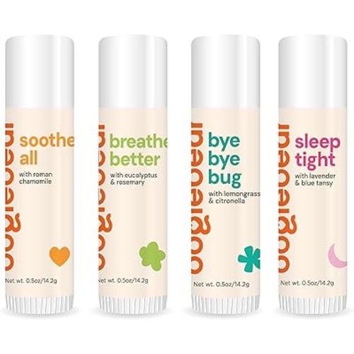 oogiebear Organic Baby Balm 4-Pack – Nose-to-Toe, Breathing Rub, Bug Away & Sleep Balm – Natural & Organic Soothing Care for Babies & Toddlers