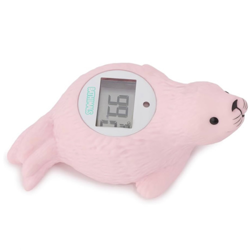 Baby Bath Thermometer | Baby Bath Toys | Adorable Seal Design | Safe Baby Thermometer for Infants | Newborn Essentials | ℉/℃ | Blush