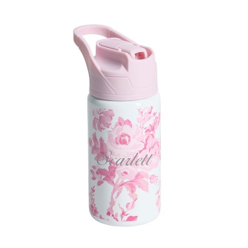 LoveShackFancy Pink Damask Floral Mackenzie Water Bottle