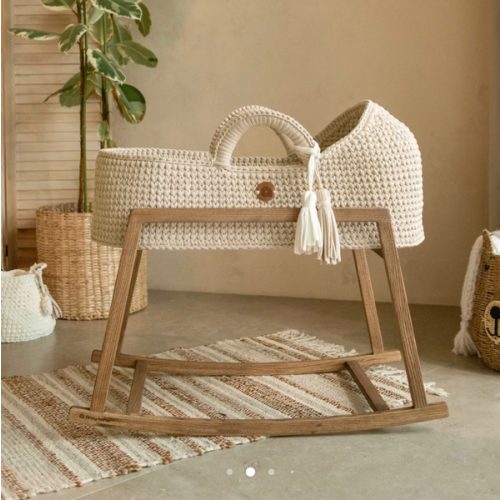 Standard Moses Basket with Round Hood - Ecru Color