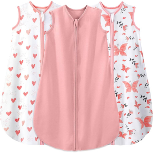 Yoofoss Baby Sleep Sack 0-6 Months Baby Wearable Blanket 100% Organic Cotton 2-Way Zipper TOG 0.5 Toddler Sleeping Sack 3 Pack Lightweight Sleep Sacks for Babies