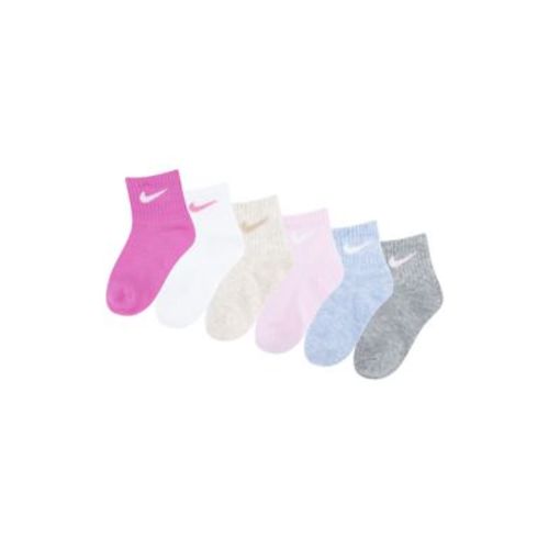 Girls Solid Multicolored Socks - 6 Pack