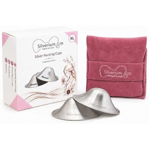 Silveriumom Silver Nursing Cups, Nipple Shields & Covers for Breastfeeding (X-Large)