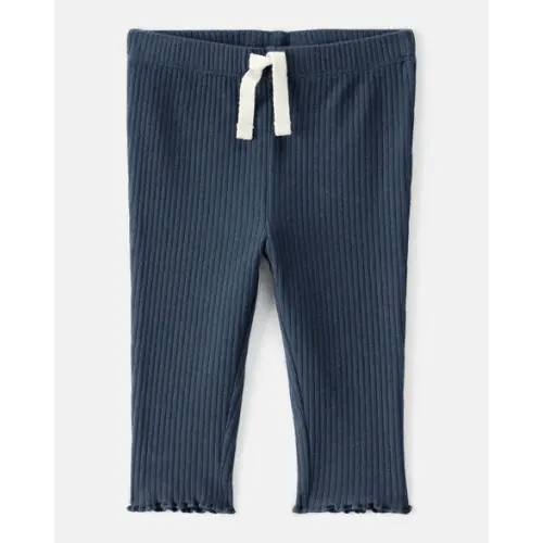 Baby Girl Cotton Pull-On Pants - Navy Blue | Carter's