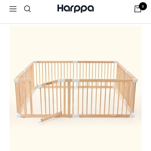 HARPPA Wooden Baby Gate Playpen | Non-Toxic Foldable DIY Adjustable Play Yard for Infants & Toddlers – Natural Finish Baby Fence for Small & Large Spaces