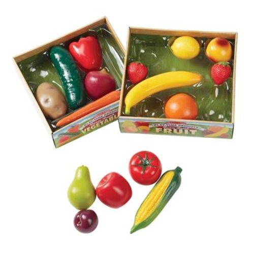 Melissa & Doug Play-Time Produce Fruit (9pc) and Vegetables (7pc) Realistic Play Food
