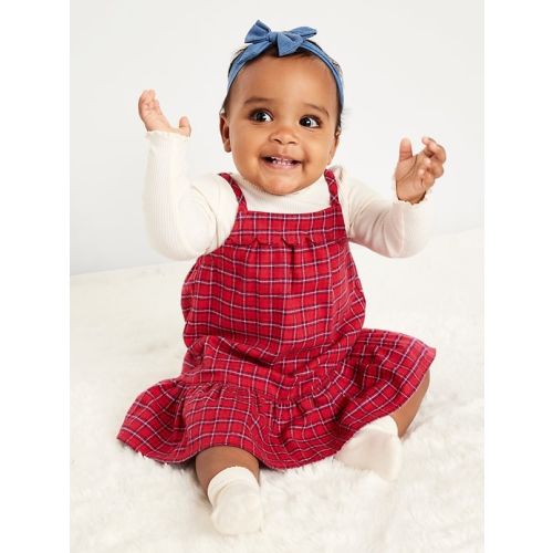 Mock-Neck Top and Plaid Dress Set for Baby