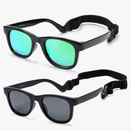 COASION Bendable Flexible Polarized Newborn Baby Sunglasses with Strap for Infant Boys Girls Age 0-12 Months CA8042