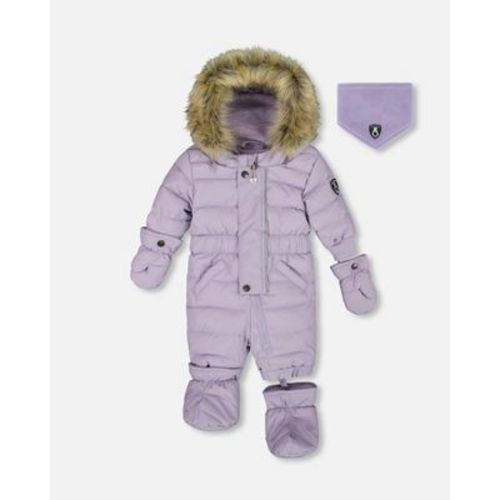 Deux par Deux Girl One-Piece Baby Original Puffy Snowsuit Purple Gray - 6 Months